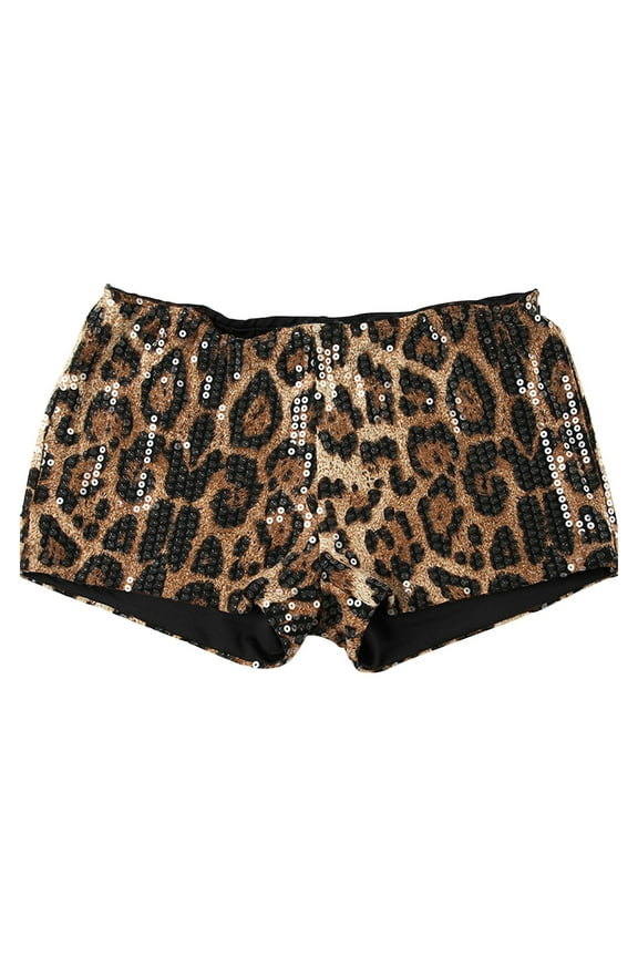 Women's Leopard Print Sequins High Waist Tight Hot Girl Hottie Shorts Shorts for Women