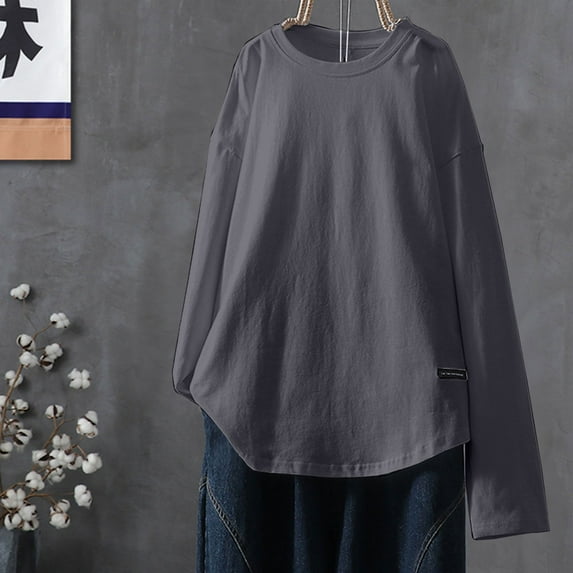 Valueadd Women's Long Sleeve T-shirt Top Shirt Cotton T shirt Outdoor Ultra Soft Causal T Shirt