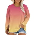 thumbnail image 1 of Valueadd Women's T-shirt Plus Size Neck T Shirts Women Long Sleeve Tops Casual Summer T shirts Loose Fit Tee, 1 of 6