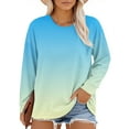 thumbnail image 1 of Valueadd Women's T-shirt Plus Size Neck T Shirts Women Long Sleeve Tops Casual Summer T shirts Loose Fit Tee, 1 of 6