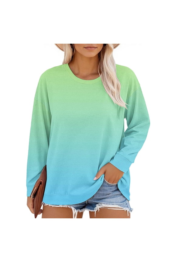 Valueadd Women's T-shirt Plus Size Neck T Shirts Women Long Sleeve Tops Casual Summer T shirts Loose Fit Tee