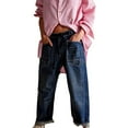 thumbnail image 1 of Valueadd Women's Jeans Mid Barrel Jeans Wide Leg Mid Waist Cropped Denim Pants Y2k Baggy Jeans With Pockets, 1 of 8