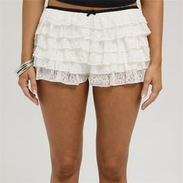 Womens Ruffle Lace Shorts Kawaii Lolita Layered Bloomers