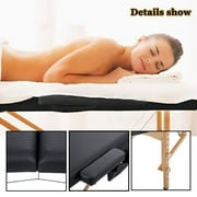 Valuemassage 2-Section Portable Massage Table w/ Fitted Sheet & Bolsters, Black