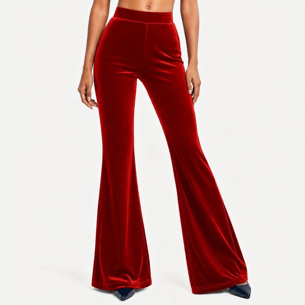 Valufy Flare Pants for Women High Waisted Bell Bottom Pull On Stretch ...