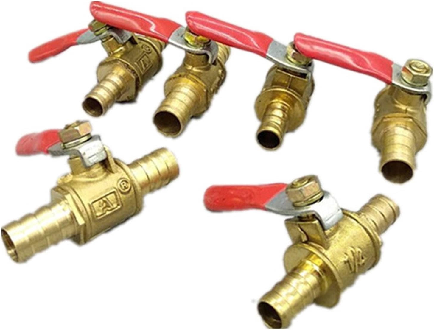6-14mm T-Piece Barb Ball Valve - 3 Way Brass Tee For Water Pipe, Plumbing Parts