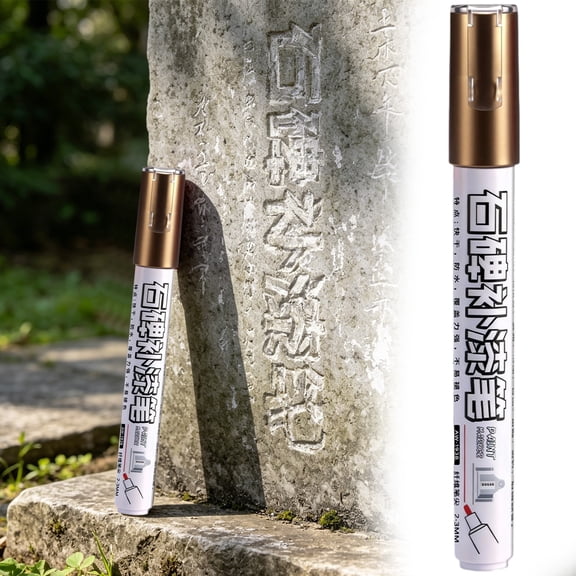 Valve-Action Stone Paint Pen, Permanent Headstone Marker, Waterproof Tombstone Touch Up Pen for Monuments & Gravestones