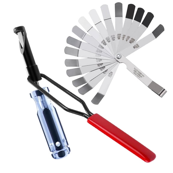 Valve Adjustment Tool for 10mm Jam Nuts - All-in-One Valve Clearance Tool with Viewing Window & 7.6" Handle, Includes Angled Feeler Gauge for Honda, Toyota, Nissan, and Japanese Engines