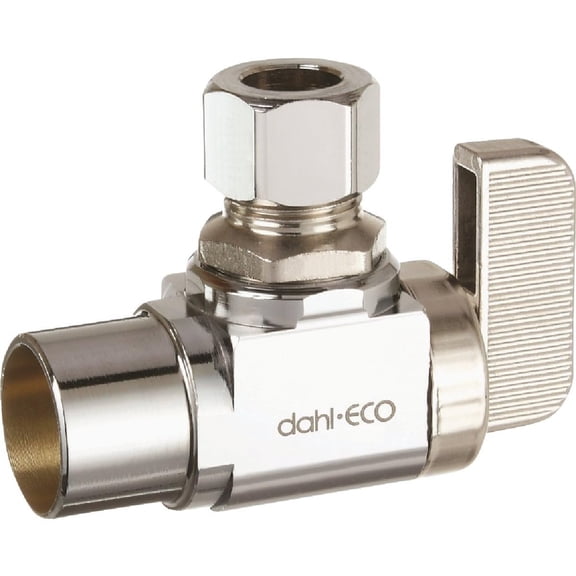 Roald Dahl Fans Angle Valve - Brass, 1/2 Solder x 3/8 OD