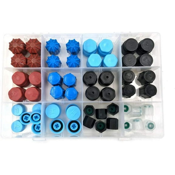 56PCS Valve Caps R134 R12 Dust Cover Car air conditioner AC System Charging Port Caps Universal