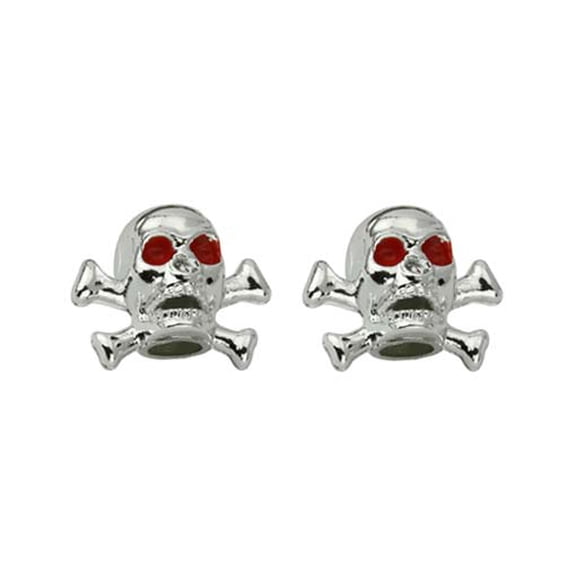 Valve Caps Skull W/Bones X Chrome.