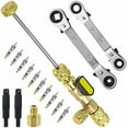 thumbnail image 1 of Valve Core Remover Installer Tool and HVAC Service Wrench Set With Hex Bit Adapters, Dual Size SAE 1/4 & 5/16 Port, 3/8" to 1/4", 5/16" Refrigeration Service Wrench, 10pcs Valve Core, 1 of 6