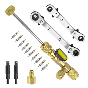 Valve Core Remover Installer Tool&HVAC Service Wrench Set, Refrigeration with Bit Adapters,10Pcs