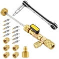 thumbnail image 1 of Valve Core Remover Installer Tool & HVAC Service Wrench with Hex Bit Adapter Kit, 1 of 8