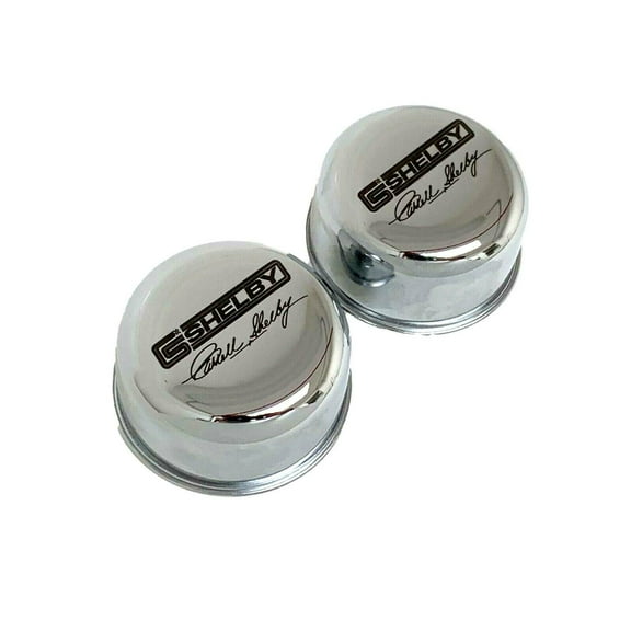 Valve Cover Breather & Grommet Set - CS Shelby/Carroll Shelby Signature Logo - Chrome - Ansen USA
