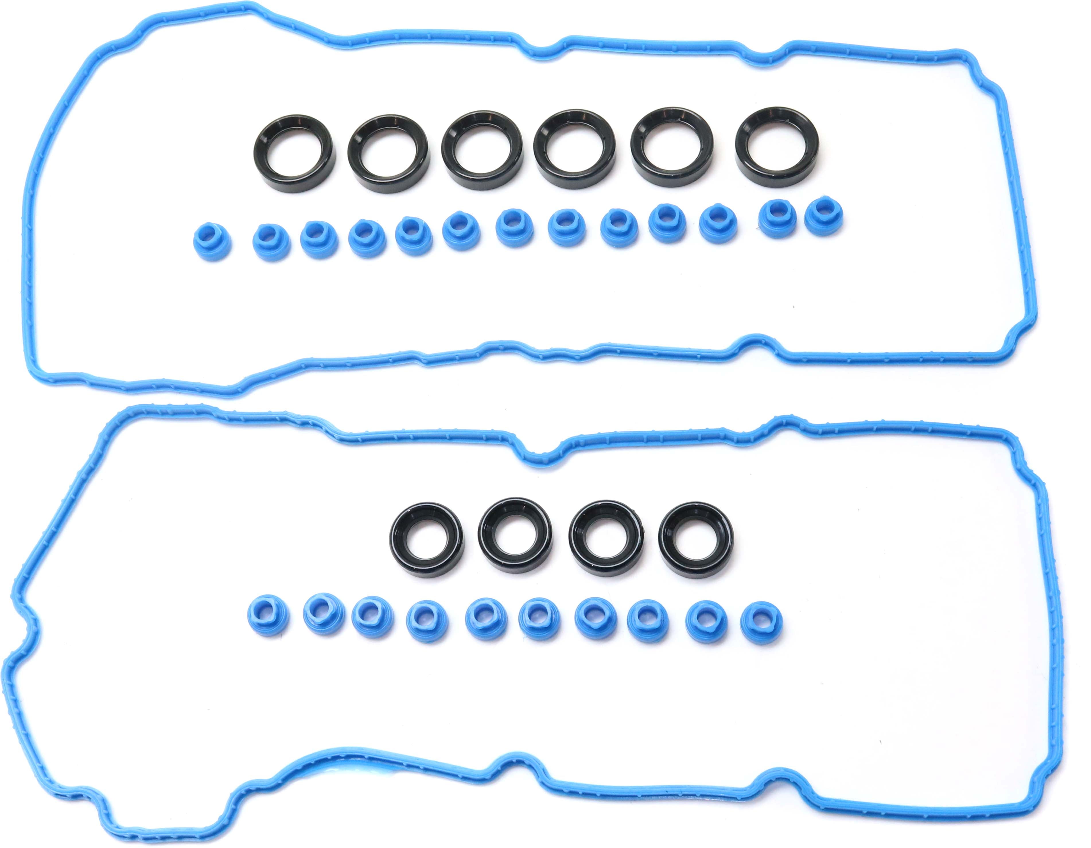 Left ＆ Right Valve Cover Gasket Set ＆ Spark Plug Tube Seals kit Compatible with BMW - 3