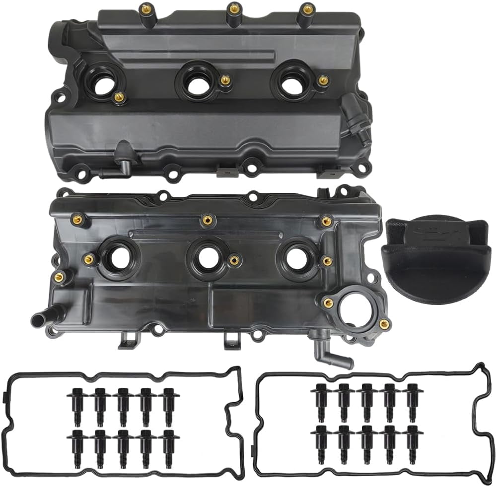 Valve Cover Set with Gasket and Oil Cap 132645W510 Replacement for Nissan Pathfinder Infiniti QX4 2002–2004 3.5L V6 Engines