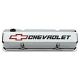 thumbnail image 1 of Valve Covers Slant Edge Tall Die Cast Chrome with Recessed Bowtie Logo, 1 of 1