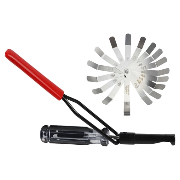 Valve Lash Adjustment Tool with Angled Feeler Gauge 0.005-0.020 in for Honda VTEC for TOYOTA for NISSAN 10mm Nut Valve Kit with Ergonomic Handle