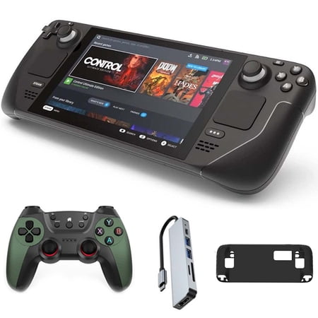 Valve Steam Deck 1TB Handheld Gaming Console, 1280 x 800 LCD Touchscreen Display, Bundle Accessories