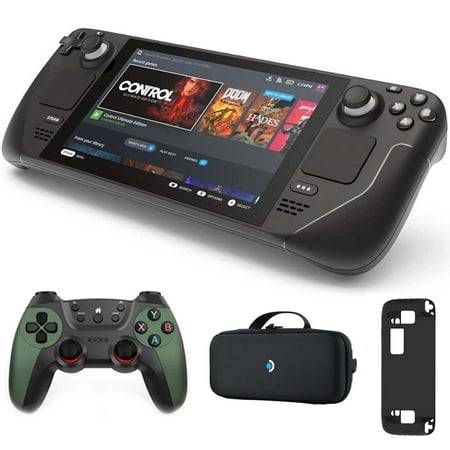 Valve Steam Deck 1TB Handheld Gaming Console, 1280 x 800 LCD Touchscreen Display, Bundle Accessories