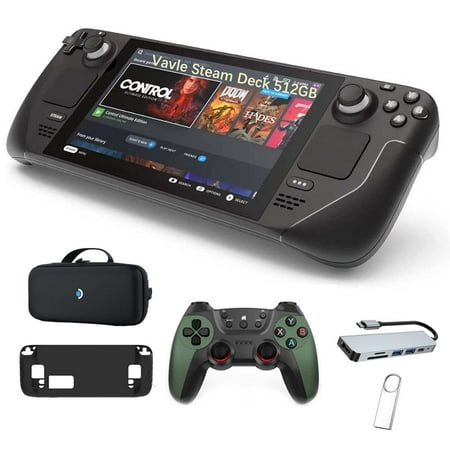 Valve Steam Deck 512GB Handheld Gaming Console, 1280 x 800 LCD Touchscreen Display, with 5-in-1 Accessory Kit