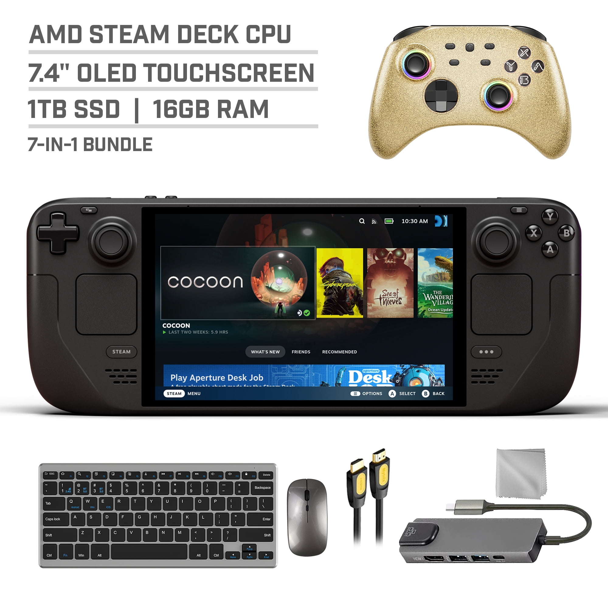 Valve Steam Deck OLED 1TB SSD Gaming Handheld 7.4-inch Touchscreen 
