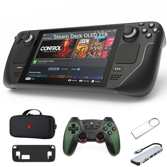 Valve Steam Deck OLED 2TB,7.4" 1280 x 800px Handheld Gaming Console,16GB RAM 2TB SSD,90Hz,Steam OS 3.0,with 5-in-1 Accessory Kit