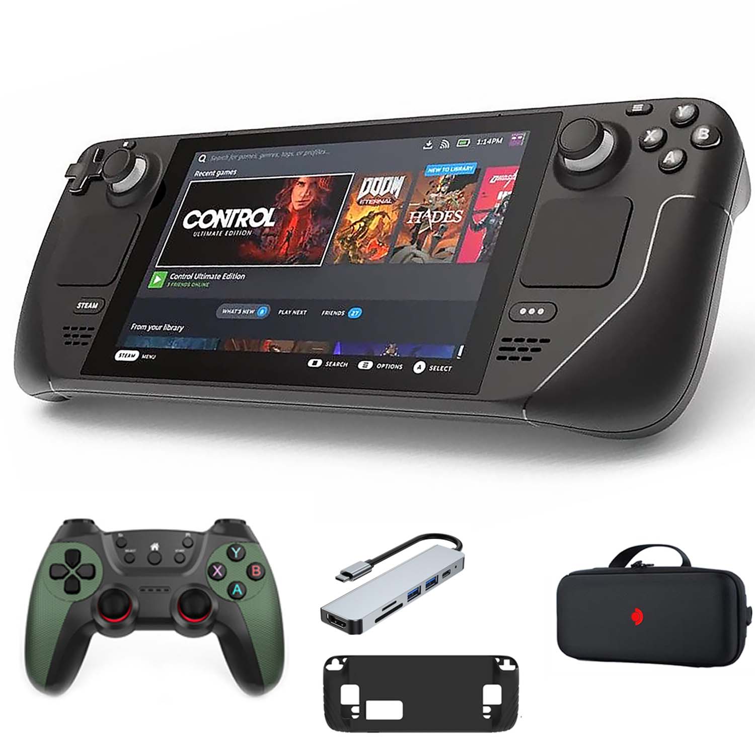 Valve Steam Deck OLED 512GB consola de juegos portátil, pantalla táctil LCD de 1280 x 800, accesorios incluidos