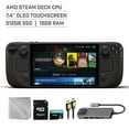 thumbnail image 1 of Valve Steam Deck OLED 512GB SSD Gaming Handheld 7.4-inch Touchscreen 1280x800 Resolution, Ergonomic Design, Mytrix Hub, 128GB MicroSD Card, 4 Accessories: 5 in 1 Bundle, 1 of 7