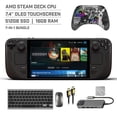thumbnail image 1 of Valve Steam Deck OLED 512GB SSD Gaming Handheld 7.4-inch Touchscreen 1280x800 Resolution, Ergonomic Design, Mytrix Zero-Kirin Wireless Pro Controller, Hub, Keyboard & Mouse Combo, 7 in 1 Bundle, 1 of 8