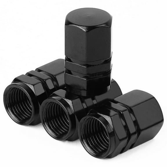 Valve Stem Caps 4 Packs Screw-On Aluminum Alloy Tire Valve Stem Caps Dustproof Tire Caps Heavy-Duty Universal Hexagon Tire Air Caps