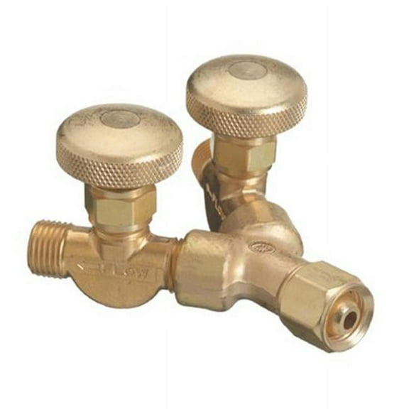 Valved "Y" Connections, 200 PSIG, Brass, Female/Male, RH, 9/16 in - 18