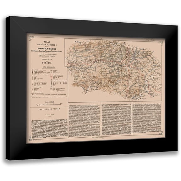 Valverde 14x11 Black Modern Framed Museum Art Print Titled - Toledo Province Spain - Valverde 1880
