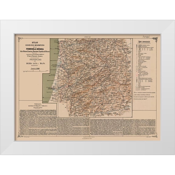 Valverde 14x11 White Modern Wood Framed Museum Art Print Titled - Europe Beira Alta Beja Portugal - Valverde 1880