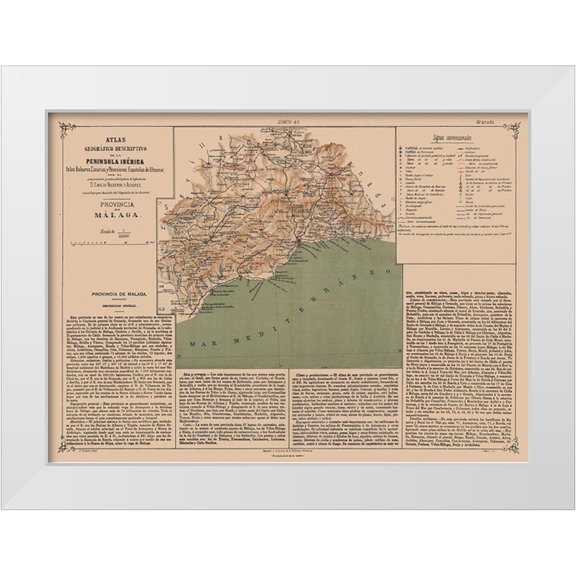 Valverde 14x11 White Modern Wood Framed Museum Art Print Titled - Malaga Province Spain - Valverde 1880