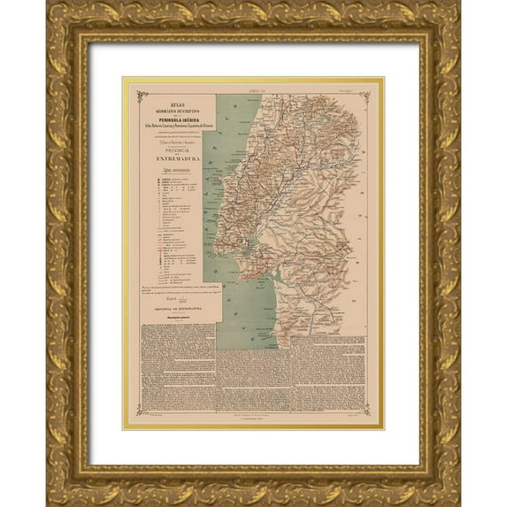 Valverde 14x18 Gold Ornate Wood Framed with Double Matting Museum Art Print Titled - Estremadura Province Spain Portugal - Valverde