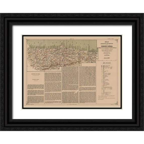 Valverde 24x19 Black Ornate Wood Framed with Double Matting Museum Art Print Titled - Oviedo Iberian Peninsula Portugal Spain