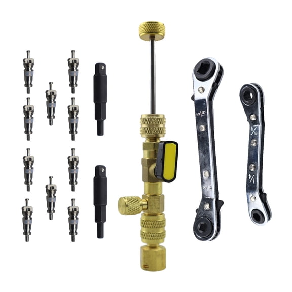 Valves Cores Remover & Installer Tool Set with Curved Wrench HVAC Maintenance Tools set Simple Operate