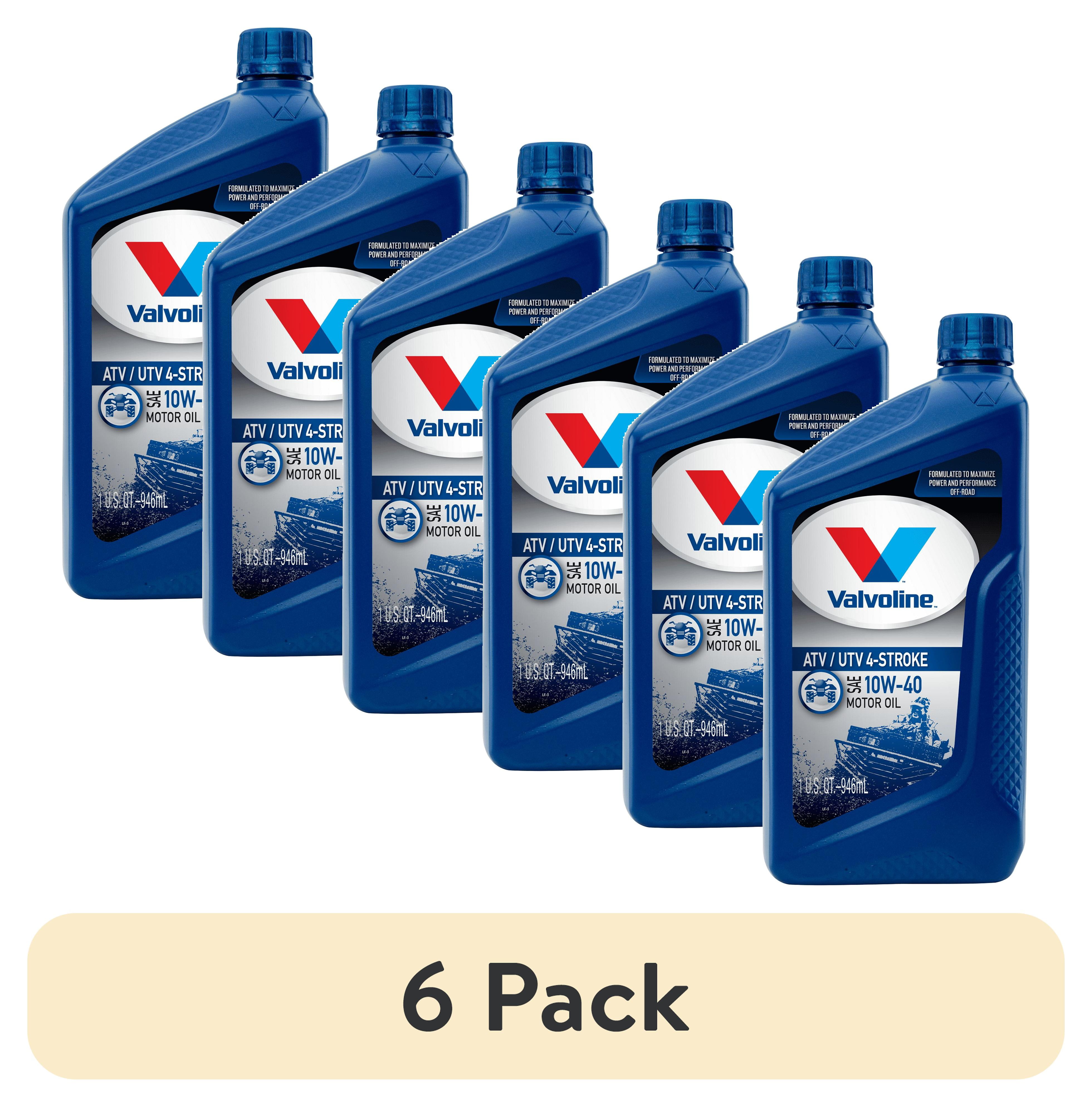 (6 pack) Valvoline 4 Stroke ATV/UTV SAE 10W 40 Motor Oil 1 QT Walmart com