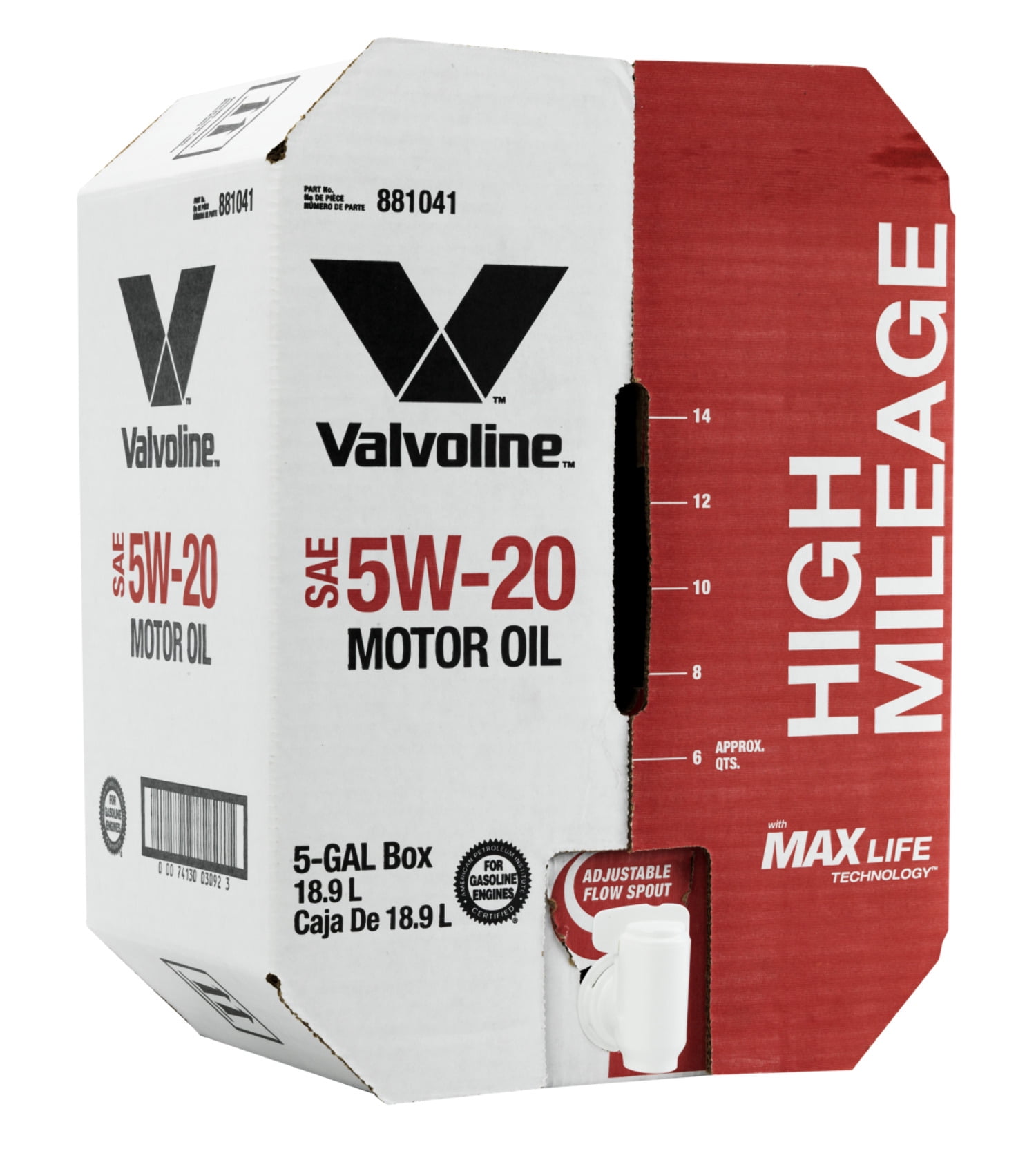 Valvoline High Mileage with MaxLife Technology Motor Oil 5W-20 5 GA Box