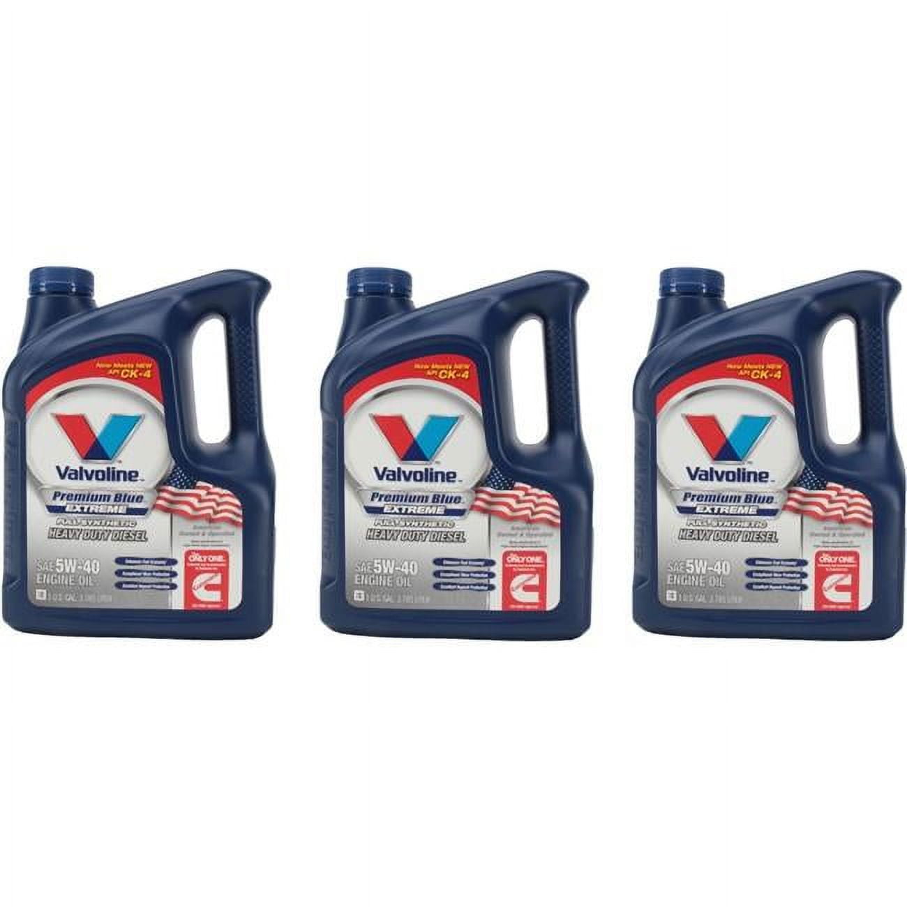 Valvoline 774038 1 gal Sae 5W-40 Premium Extreme Heavy Duty Diesel Full Synthetic Engine Oil, Blue - Pack of 3