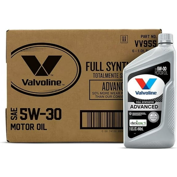 Valvoline Advanced Full Synthetic SAE 5W-30 Motor Oil 1 QT, Case of 6