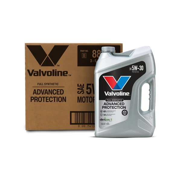 Valvoline Advanced Protection Full Synthetic 5W-30 Motor Oil 5 Quart, Case of 3