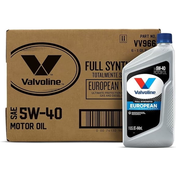 Valvoline European Vehicle Full Synthetic SAE 5W-40 Motor Oil 1 QT, Case of 6