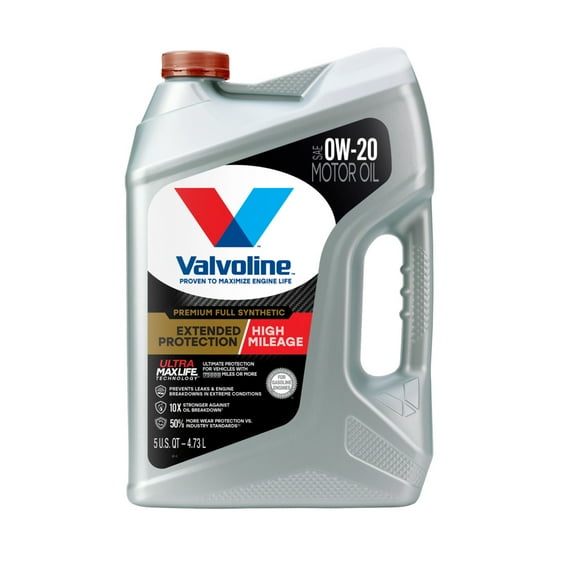 Valvoline Full Synthetic Extended Protection High Mileage 0W-20 Motor Oil 5QT