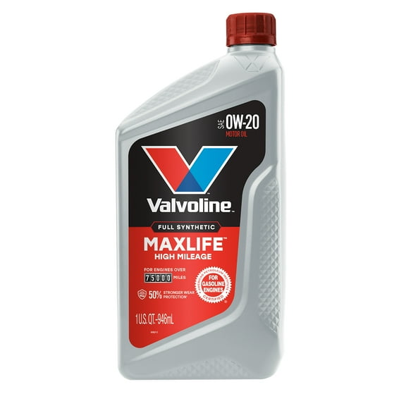 Valvoline Full Synthetic High Mileage MaxLife 0W-20 Motor Oil 1 QT