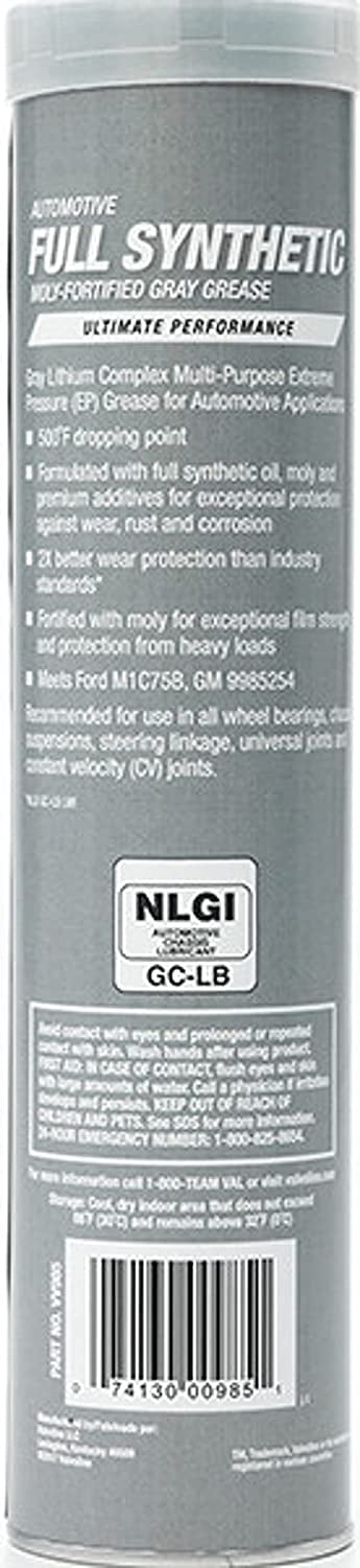 Valvoline Grease,Ext Pres High Temp,14.1 oz,Gray VV98510