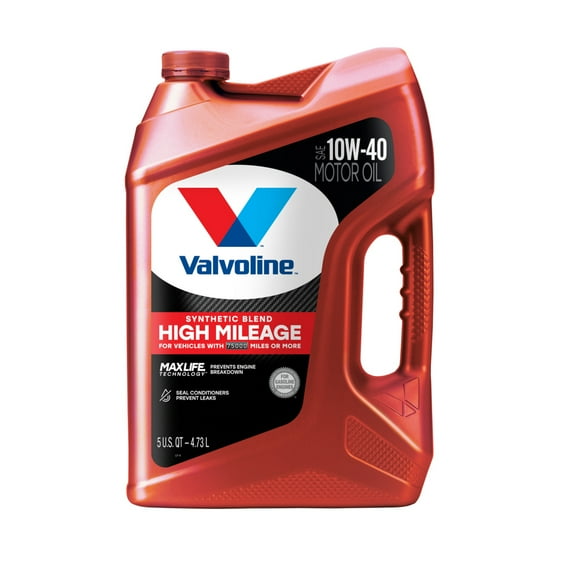 Valvoline High Mileage MaxLife 10W-40 Synthetic Blend Motor Oil 5 QT