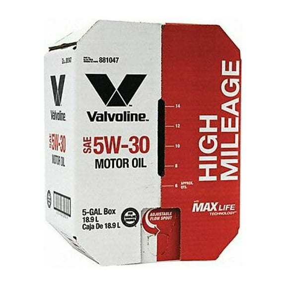 Valvoline High Mileage Maxlife Synthetic Blend Motor Oil 5W-30, 5 gal